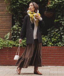 【洗える】TRカルゼ ティアードスカート