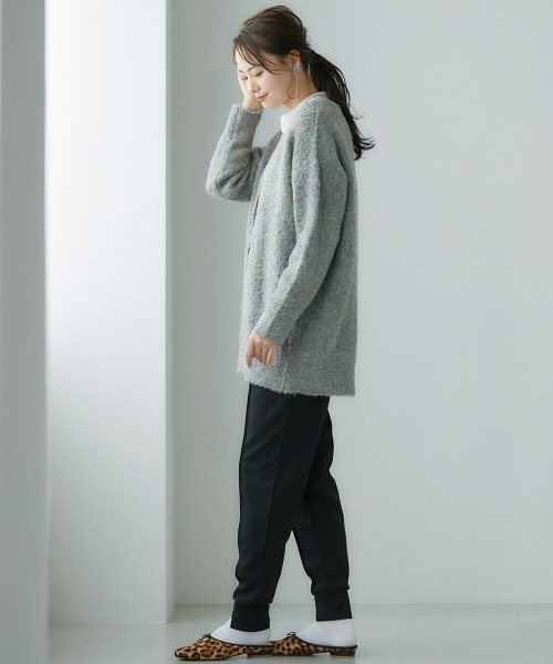 miclat（ミクラ）の「大きいサイズ　リングヤーンカーディガン　miclat（カーディガン/ボレロ・レディース・グリーン系/ダークパープル・L/LL/3L/4L）」の5枚目の写真