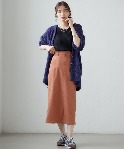 miclat（ミクラ）の「大きいサイズ　リングヤーンカーディガン　miclat（カーディガン/ボレロ・レディース・グリーン系/ダークパープル・L/LL/3L/4L）」の10枚目の写真