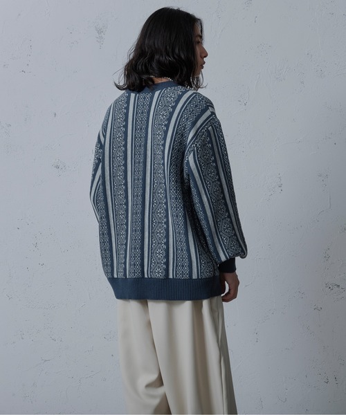 Ellno Loset（エルノロゼット）の「ジャガードニット（ニット/セーター・メンズ・ブルー/グリーン/ブラック/パープル・MEDIUM/LARGE）」の20枚目の写真