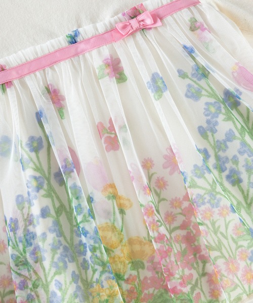 KP(ケーピー)の「花柄チュール切り替え長袖Tシャツ(100~130cm)(Tシャツ/カットソー・キッズ・オフホワイト/杢グレー・100cm/110cm/120cm/130cm)」の15枚目の写真