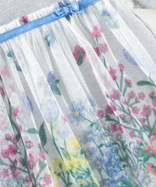 KP(ケーピー)の「花柄チュール切り替え長袖Tシャツ(100~130cm)(Tシャツ/カットソー・キッズ・オフホワイト/杢グレー・100cm/110cm/120cm/130cm)」の17枚目の写真