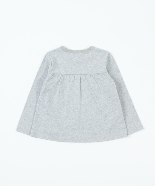 KP(ケーピー)の「花柄チュール切り替え長袖Tシャツ(100~130cm)(Tシャツ/カットソー・キッズ・オフホワイト/杢グレー・100cm/110cm/120cm/130cm)」の4枚目の写真