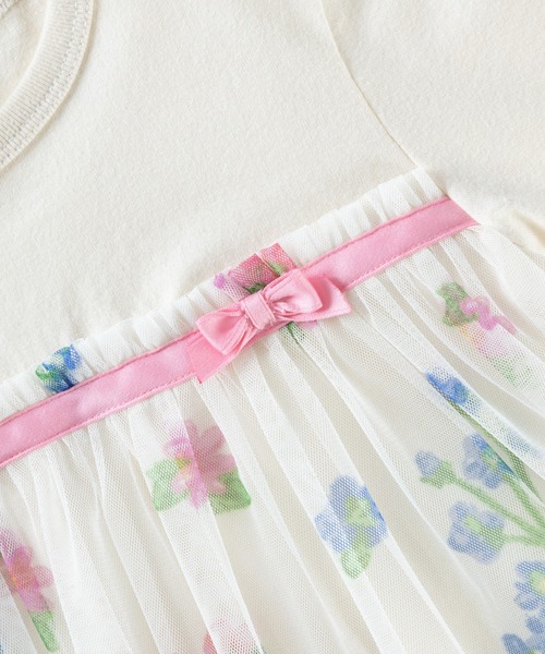 KP(ケーピー)の「花柄チュール切り替え長袖Tシャツ(100~130cm)(Tシャツ/カットソー・キッズ・オフホワイト/杢グレー・100cm/110cm/120cm/130cm)」の13枚目の写真