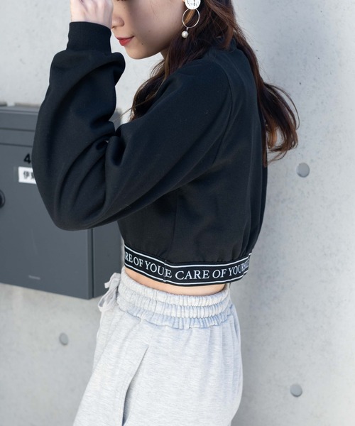 WEGO(ウィゴー)の「WEGO/ロゴテープショートスウェット(スウェット・レディース・ホワイト/ブラック・FREE)」の15枚目の写真