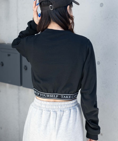 WEGO(ウィゴー)の「WEGO/ロゴテープショートスウェット(スウェット・レディース・ホワイト/ブラック・FREE)」の11枚目の写真