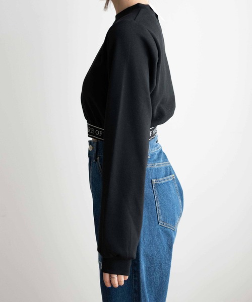 WEGO(ウィゴー)の「WEGO/ロゴテープショートスウェット(スウェット・レディース・ホワイト/ブラック・FREE)」の7枚目の写真