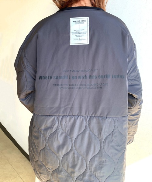 CRB（シーアールビー）の「バックロゴキルティングジャケット