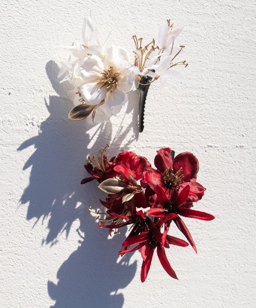 ゆかた館グレース（ユカタカングレース）の「髪飾り（和装小物・レディース・ホワイト/レッド・FREE）」の6枚目の写真