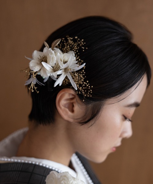 ゆかた館グレース（ユカタカングレース）の「髪飾り（和装小物・レディース・ホワイト/レッド・FREE）」の4枚目の写真