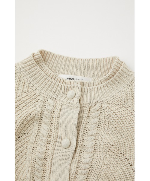 MOUSSY（マウジー）の「FRILL CABLE カーディガン（カーディガン/ボレロ・レディース・ライム/ライトベージュ/ライトピンク/ネイビー・FREE）」の19枚目の写真