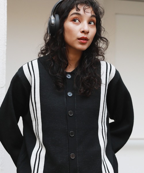 MSG（エムエスジー）の「セミルーズシルエット ジャガード ニットポロカーディガン 花柄　アーガイル　ストライプ　ニットシャツ（カーディガン/ボレロ・メンズ・ブラック系/ブラック系1/ブラウン系/ブルー系/パープル系・S/M/L）」の15枚目の写真