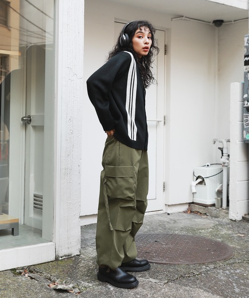 MSG（エムエスジー）の「セミルーズシルエット ジャガード ニットポロカーディガン 花柄　アーガイル　ストライプ　ニットシャツ（カーディガン/ボレロ・メンズ・ブラック系/ブラック系1/ブラウン系/ブルー系/パープル系・S/M/L）」の18枚目の写真