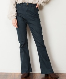 atONE 後編み上げリボン付きブーツカットデニムパンツ