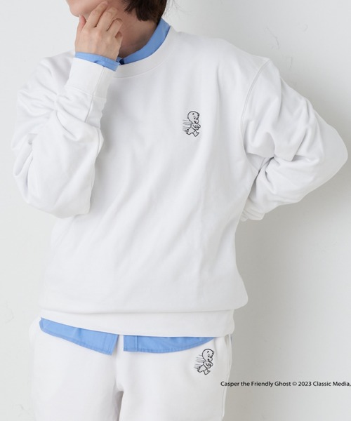 Daily russet(デイリー ラシット)の「【Casper】/ ロゴスウェット(Tシャツ/カットソー・レディース・ブラック/ホワイト/グレー・FREE)」の1枚目の写真