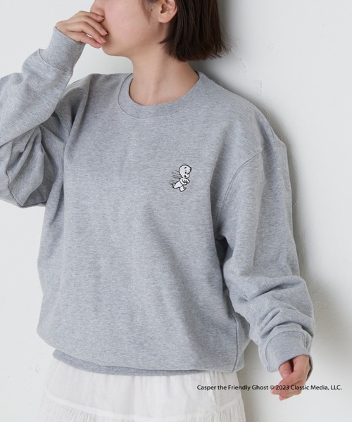 Daily russet(デイリー ラシット)の「【Casper】/ ロゴスウェット(Tシャツ/カットソー・レディース・ブラック/ホワイト/グレー・FREE)」の4枚目の写真