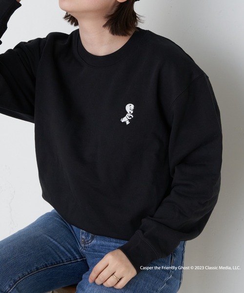 Daily russet(デイリー ラシット)の「【Casper】/ ロゴスウェット(Tシャツ/カットソー・レディース・ブラック/ホワイト/グレー・FREE)」の8枚目の写真