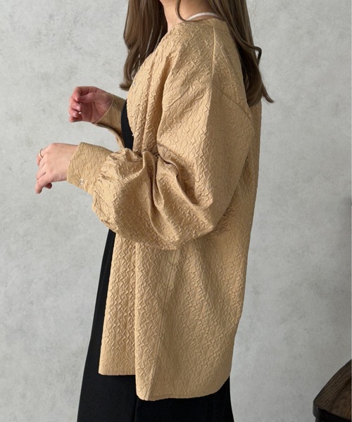 apres jour clair（アプレジュールクレア）の「【apres jour clair】フクレジャガードバンドカラーシャツ【ZOZOTOWN限定アイテム】（シャツ/ブラウス・レディース・ライトベージュ/ベージュ/アイボリー・フリー/X-LARGE）」の17枚目の写真