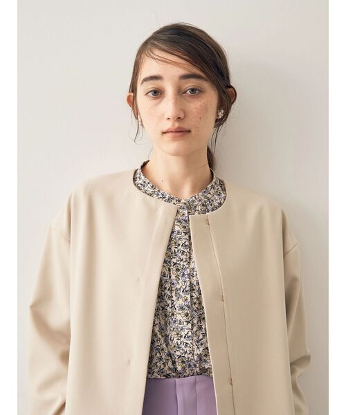 YECCA VECCA(イェッカヴェッカ)の「ノーカラーコート(ノーカラーコート・レディース・ネイビー/ベージュ/ライトベージュ・FREE)」の6枚目の写真