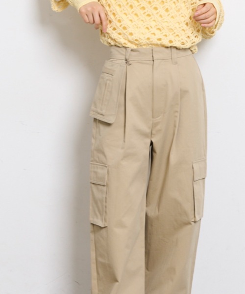 90's vintage goa ベージュ カーゴパンツ サイドポケット付き MODISH GAZE カーゴパンツ サイドポケット付き ワイドカーゴ