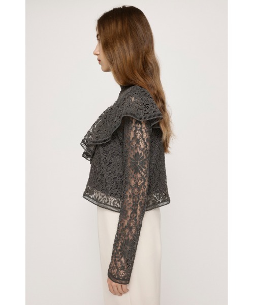 SLY（スライ）の「RUFFLE LACE TOPS ラッフル レース トップス フリル フェミニン ガーリー 卒業式 入学式 ブラウス オケージョン（シャツ/ブラウス・レディース・ブルー/オフホワイト/ダークグレー・FREE）」の21枚目の写真