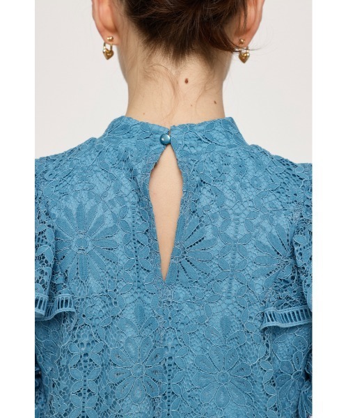 SLY（スライ）の「RUFFLE LACE TOPS ラッフル レース トップス フリル フェミニン ガーリー 卒業式 入学式 ブラウス オケージョン（シャツ/ブラウス・レディース・ブルー/オフホワイト/ダークグレー・FREE）」の22枚目の写真