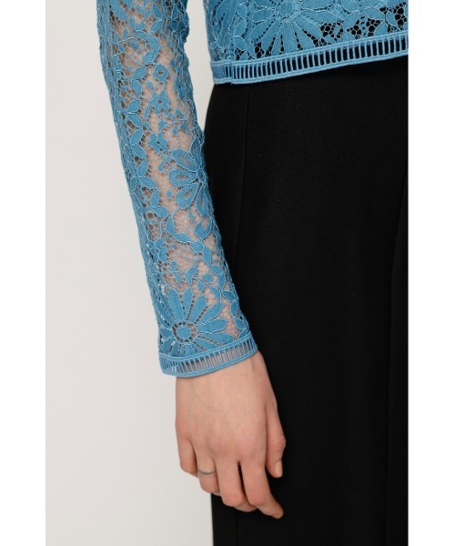 SLY（スライ）の「RUFFLE LACE TOPS ラッフル レース トップス フリル フェミニン ガーリー 卒業式 入学式 ブラウス オケージョン（シャツ/ブラウス・レディース・ブルー/オフホワイト/ダークグレー・FREE）」の13枚目の写真