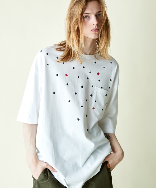 rehacer（レアセル）の「rehacer : Star Drop on Wide Body / スタードロップワイド オン ワイド ボディー（Tシャツ/カットソー・メンズ・ホワイト/ブラック/グレー/カーキ・SMALL/MEDIUM/LARGE/X-LARGE）」の5枚目の写真
