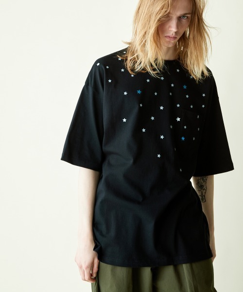 rehacer（レアセル）の「rehacer : Star Drop on Wide Body / スタードロップワイド オン ワイド ボディー（Tシャツ/カットソー・メンズ・ホワイト/ブラック/グレー/カーキ・SMALL/MEDIUM/LARGE/X-LARGE）」の14枚目の写真