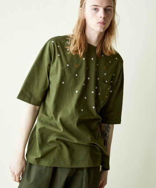 rehacer（レアセル）の「rehacer : Star Drop on Wide Body / スタードロップワイド オン ワイド ボディー（Tシャツ/カットソー・メンズ・ホワイト/ブラック/グレー/カーキ・SMALL/MEDIUM/LARGE/X-LARGE）」の8枚目の写真