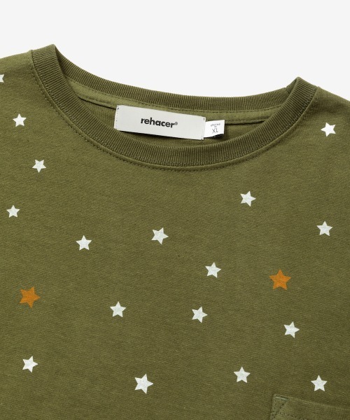 rehacer（レアセル）の「rehacer : Star Drop on Wide Body / スタードロップワイド オン ワイド ボディー（Tシャツ/カットソー・メンズ・ホワイト/ブラック/グレー/カーキ・SMALL/MEDIUM/LARGE/X-LARGE）」の7枚目の写真