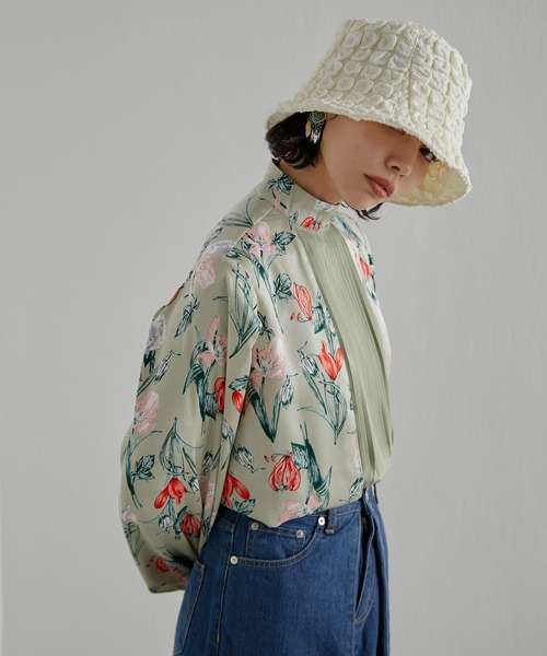 ear PAPILLONNER(イアパピヨネ)の「【SUM1 STYLE(スミスタイル)】ワッフル風バケットハット(ハット・レディース・ホワイト/ブラック・FREE)」の7枚目の写真