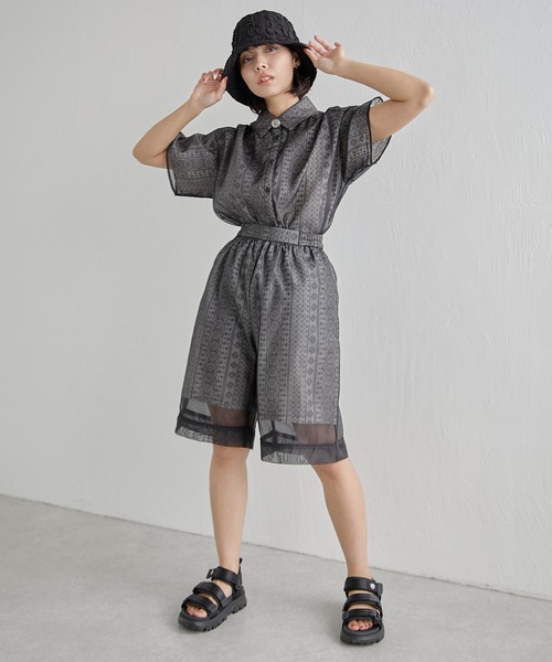 ear PAPILLONNER(イアパピヨネ)の「【SUM1 STYLE(スミスタイル)】ワッフル風バケットハット(ハット・レディース・ホワイト/ブラック・FREE)」の16枚目の写真