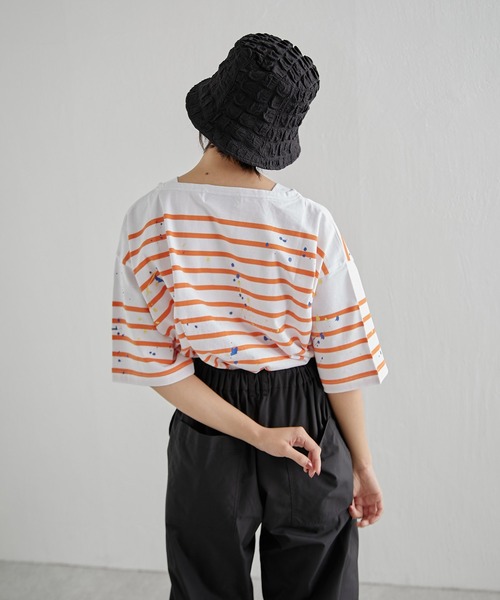 ear PAPILLONNER(イアパピヨネ)の「【SUM1 STYLE(スミスタイル)】ワッフル風バケットハット(ハット・レディース・ホワイト/ブラック・FREE)」の21枚目の写真