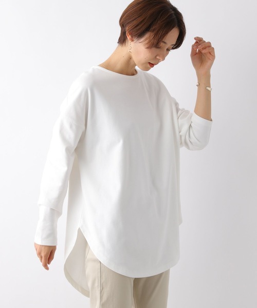 LEPSIM(レプシィム)の「スソラウンドプルオーバー 182187(Tシャツ/カットソー・レディース・パープル/グレイッシュベージュ/ブラック/オフホワイト・FREE/SHORT)」の9枚目の写真