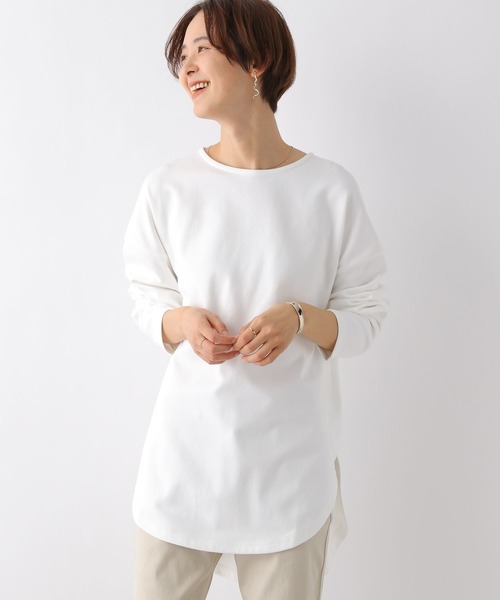 LEPSIM(レプシィム)の「スソラウンドプルオーバー 182187(Tシャツ/カットソー・レディース・パープル/グレイッシュベージュ/ブラック/オフホワイト・FREE/SHORT)」の10枚目の写真