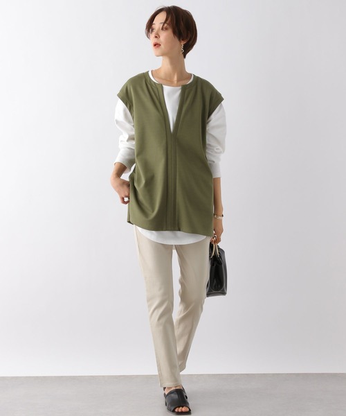 LEPSIM(レプシィム)の「スソラウンドプルオーバー 182187(Tシャツ/カットソー・レディース・パープル/グレイッシュベージュ/ブラック/オフホワイト・FREE/SHORT)」の15枚目の写真