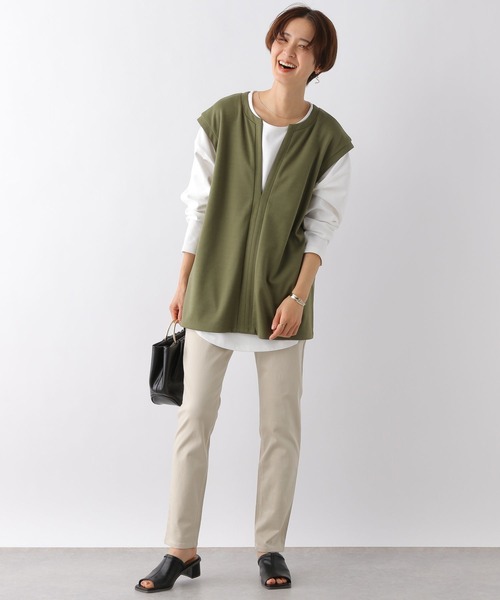 LEPSIM(レプシィム)の「スソラウンドプルオーバー 182187(Tシャツ/カットソー・レディース・パープル/グレイッシュベージュ/ブラック/オフホワイト・FREE/SHORT)」の16枚目の写真