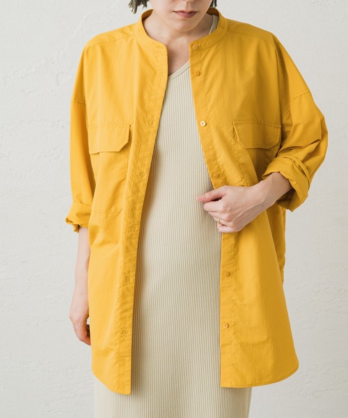 earthy（アーシー）の「【撥水/速乾】ナイロンスリットシャツ（シャツ/ブラウス・レディース・オレンジ/ベージュ/ブラック/オフホワイト・FREE）」の14枚目の写真