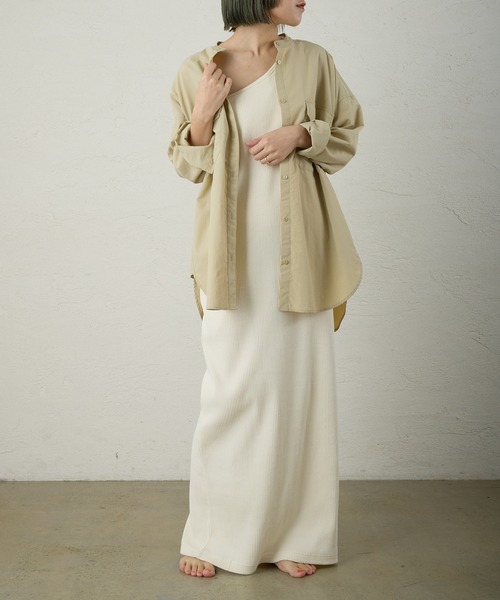 earthy（アーシー）の「【撥水/速乾】ナイロンスリットシャツ（シャツ/ブラウス・レディース・オレンジ/ベージュ/ブラック/オフホワイト・FREE）」の11枚目の写真