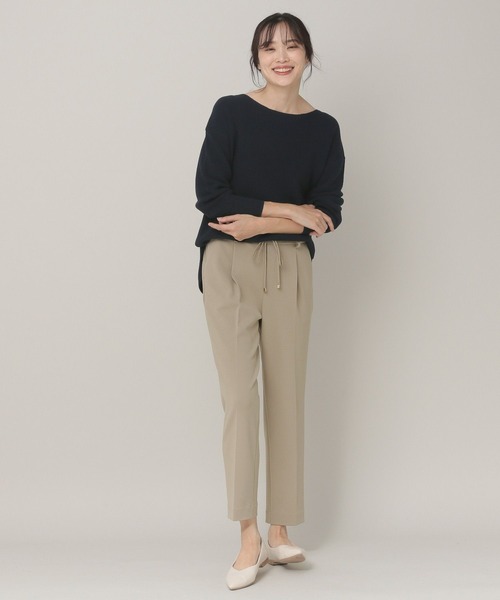 Elura(エルーラ)の「抜け感ボートネックニット(ニット/セーター・レディース・ホワイト/ネイビー・MEDIUM/LARGE)」の4枚目の写真