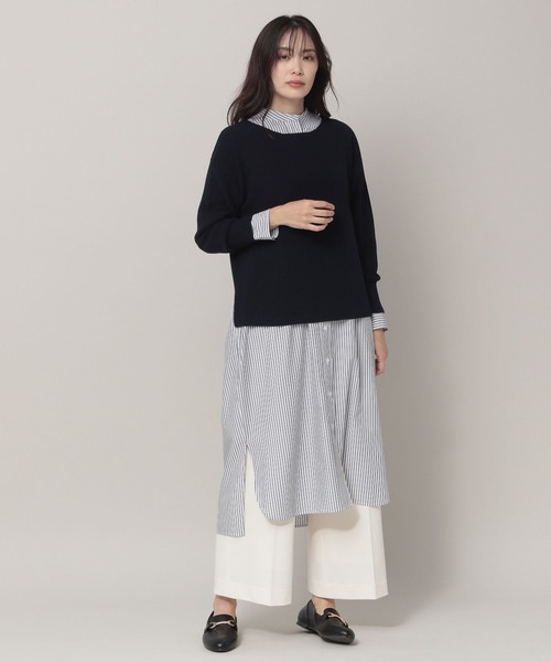 Elura(エルーラ)の「抜け感ボートネックニット(ニット/セーター・レディース・ホワイト/ネイビー・MEDIUM/LARGE)」の6枚目の写真
