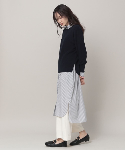 Elura(エルーラ)の「抜け感ボートネックニット(ニット/セーター・レディース・ホワイト/ネイビー・MEDIUM/LARGE)」の7枚目の写真