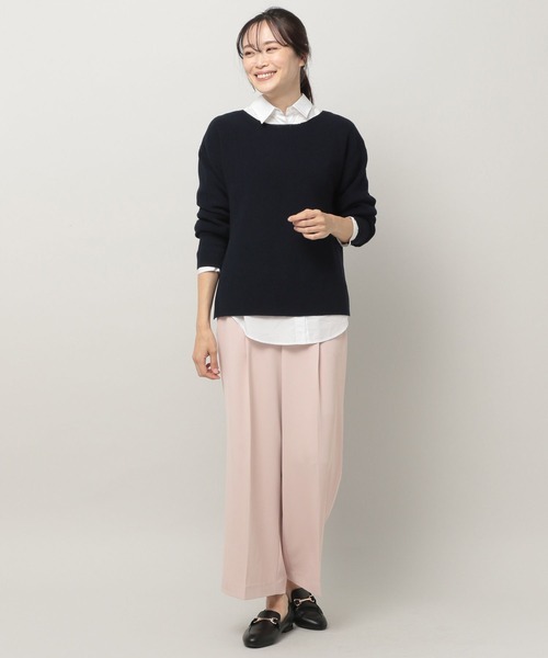 Elura(エルーラ)の「抜け感ボートネックニット(ニット/セーター・レディース・ホワイト/ネイビー・MEDIUM/LARGE)」の11枚目の写真