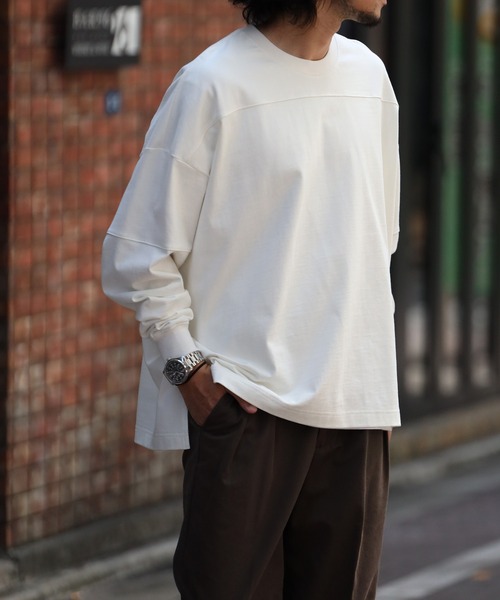FAST COLOR(ファストカラー)の「切替ロングスリーブT(Tシャツ/カットソー・メンズ・ブラック/ホワイト/ホワイト×ネイビー・XL/L/M)」の2枚目の写真