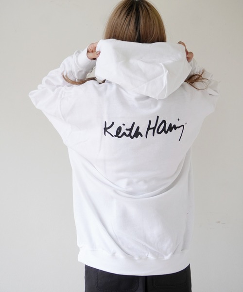 Keith Haring(キース・ヘリング)の「【 Keith Haring / キースヘリング 】FRONT ART HOODIE パーカー(パーカー・メンズ・ホワイト/ブラック/グレー・XL/L/M)」の5枚目の写真