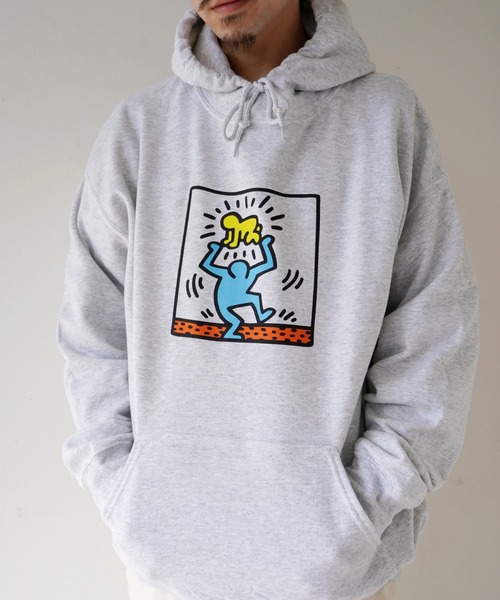Keith Haring(キース・ヘリング)の「【 Keith Haring / キースヘリング 】FRONT ART HOODIE パーカー(パーカー・メンズ・ホワイト/ブラック/グレー・XL/L/M)」の12枚目の写真
