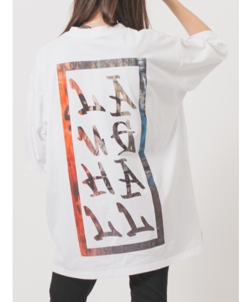 RE730（アールイーセブンサーティー）の「RE730 ロゴ刺繍半袖BIGシルエットTシャツ（Tシャツ/カットソー・メンズ・イエロー/オフホワイト/ターコイズブルー/ブラック・MEDIUM/LARGE）」の3枚目の写真