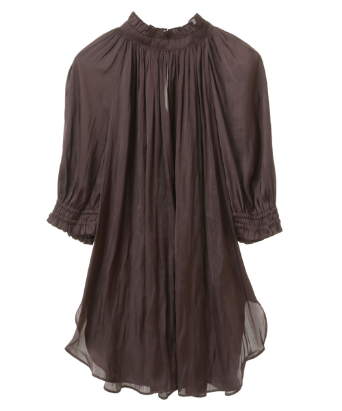 WEB限定カラーあり】ヴィンテージサテンショートスリーブ2WAYブラウス