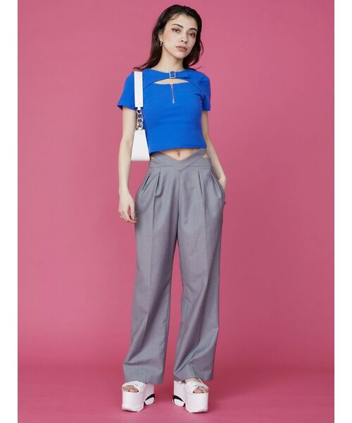 EVRIS（エヴリス）の「バックルデザイントップス（Tシャツ/カットソー・レディース・ブラック/ブルー/ホワイト・FREE）」の19枚目の写真